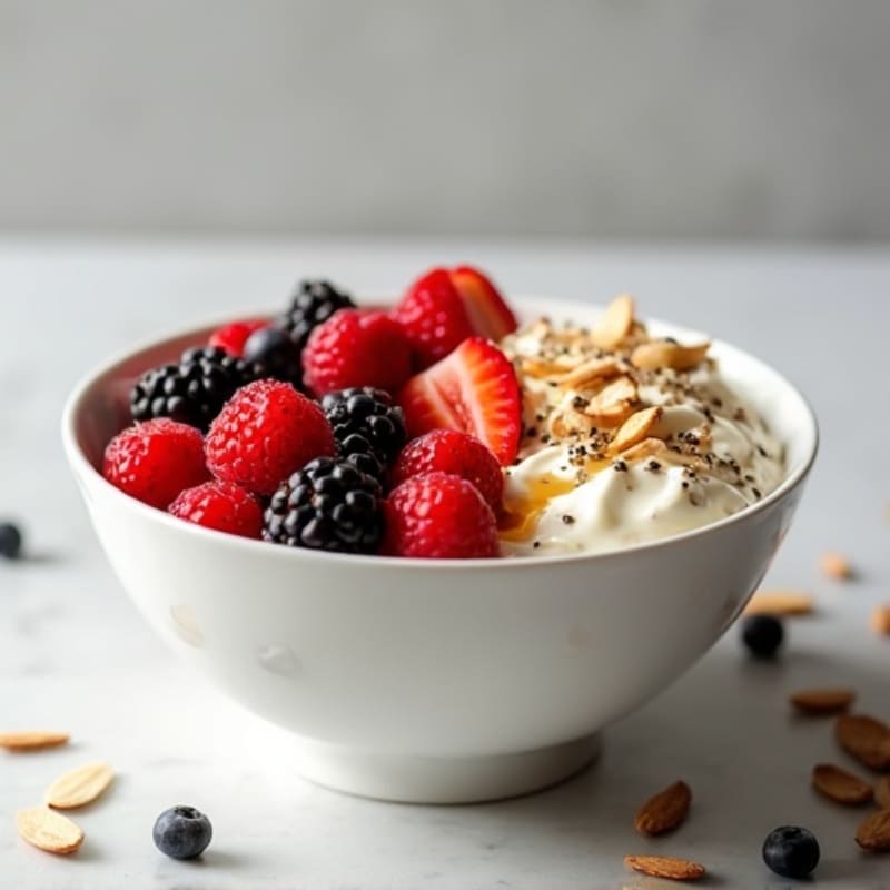 Honey-Drizzled Greek Yogurt Power Bowl with Fresh Berries