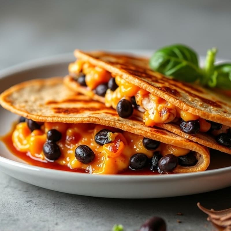 Smoky BBQ Chicken and Black Bean Quesadilla