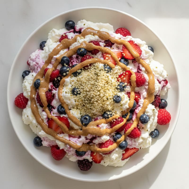 Greek Yogurt Protein Mousse with Mixed Berries