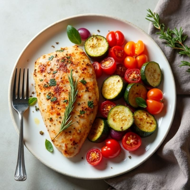 Sheet Pan Herb-Roasted Chicken and Rainbow Vegetables