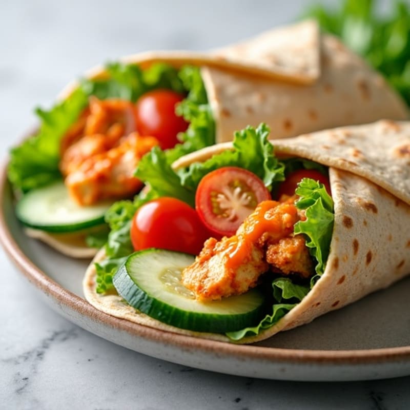 Crispy Buffalo Chicken Salad Wraps with Creamy Ranch