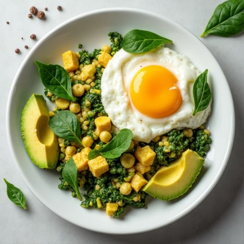 Protein-Packed Egg and Spinach Scramble with Creamy Avocado