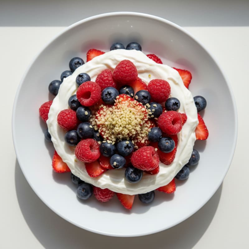 Greek Yogurt Protein Parfait with Mixed Berries