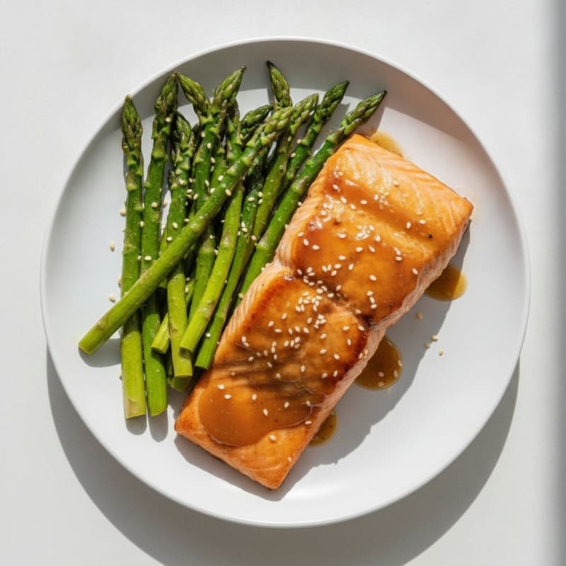 Teriyaki-Glazed Salmon with Roasted Asparagus