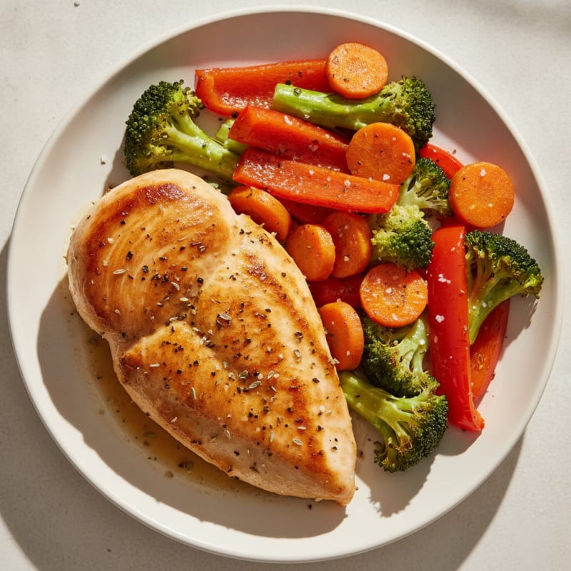 Pan-Seared Chicken with Roasted Vegetables