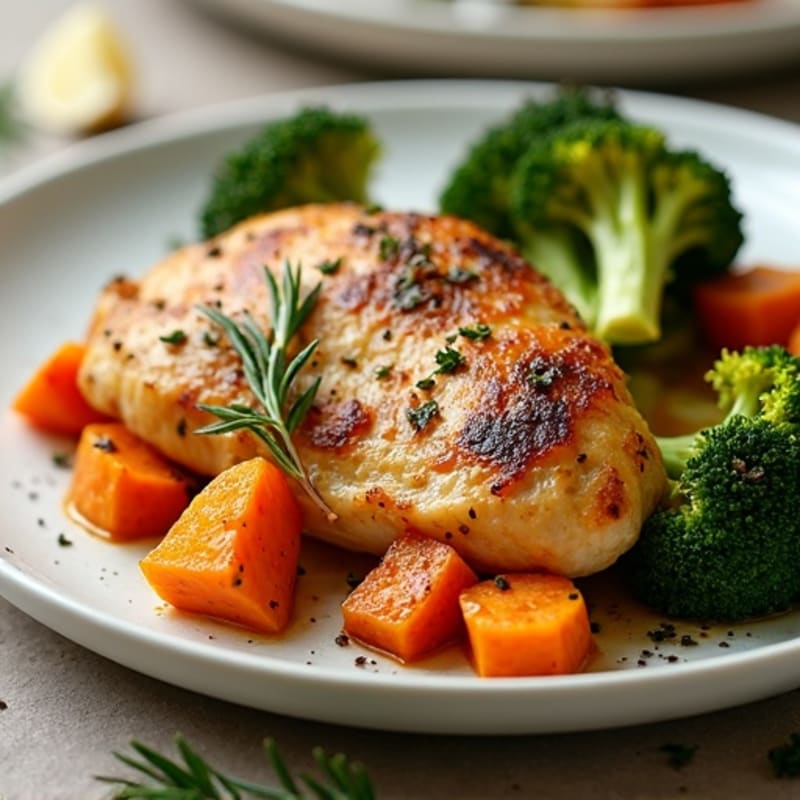 Sheet Pan Herb-Roasted Chicken with Sweet Potatoes