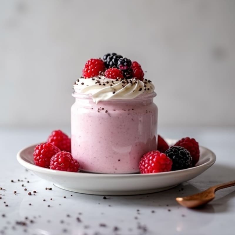Greek Yogurt Protein Mousse with Mixed Berries