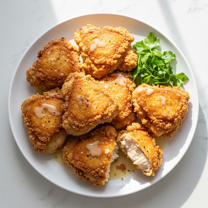Crispy Buttermilk Fried Chicken Thighs