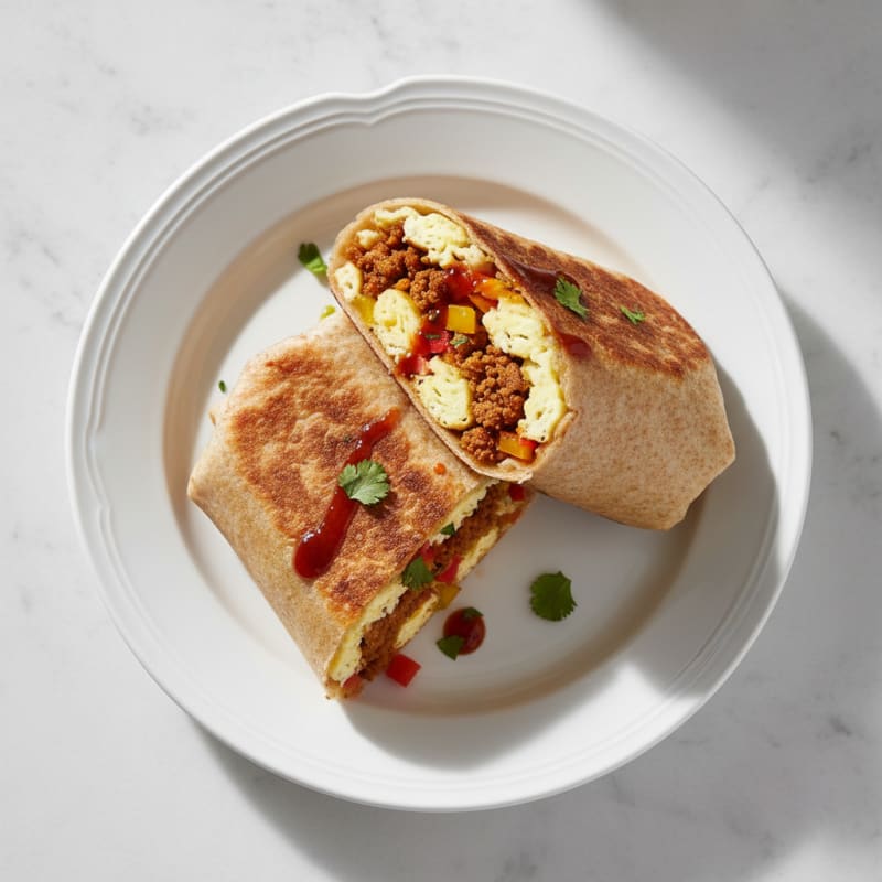 Crispy Chorizo and Egg Breakfast Burrito
