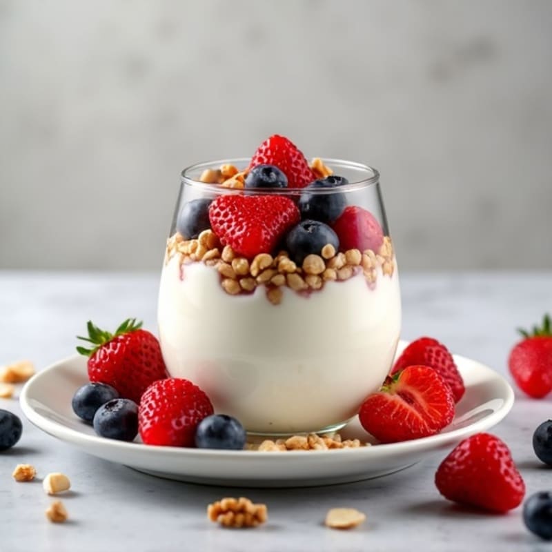 Greek Yogurt Protein Parfait with Mixed Berries
