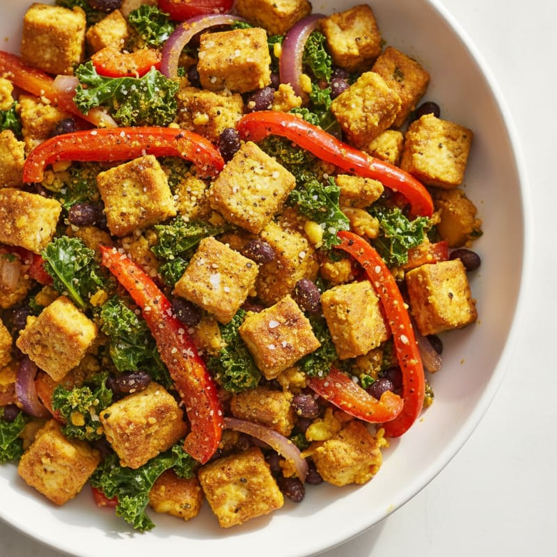 Hearty Tofu Scramble with Roasted Vegetables