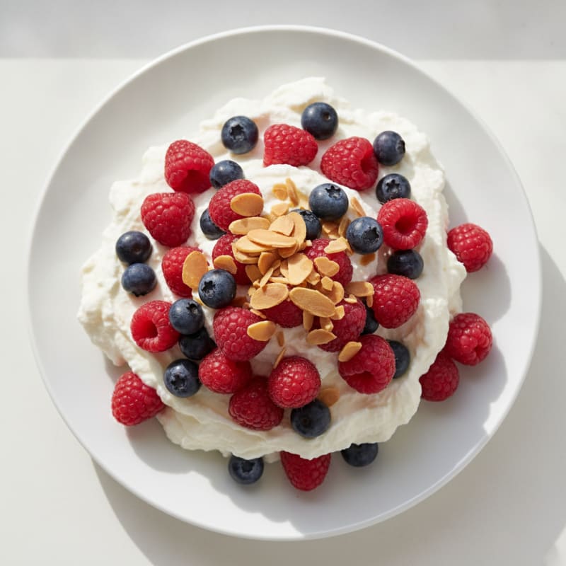 Greek Yogurt Protein Mousse with Mixed Berries