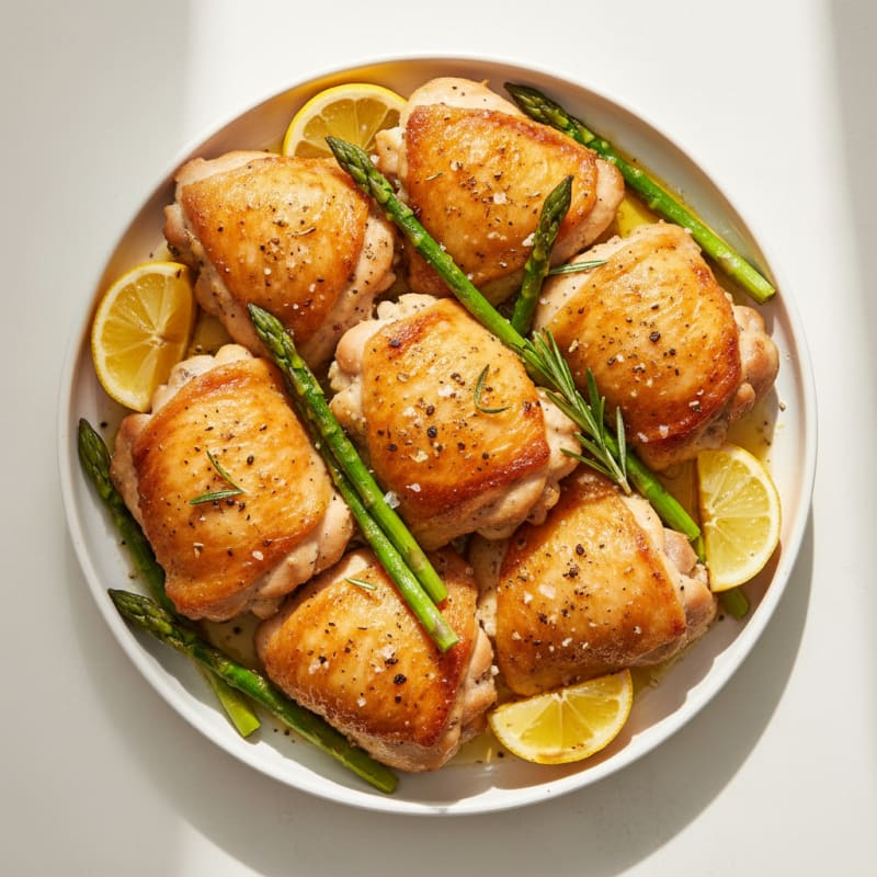 Crispy Lemon-Herb Roasted Chicken Thighs