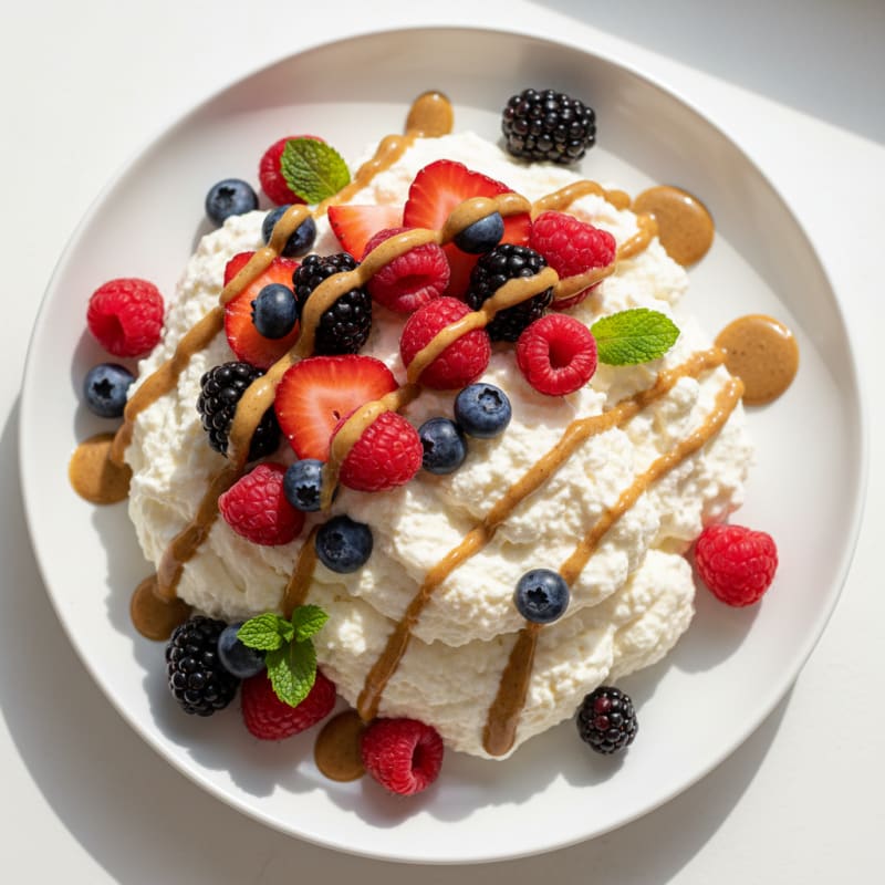 Greek Yogurt Protein Mousse with Mixed Berries