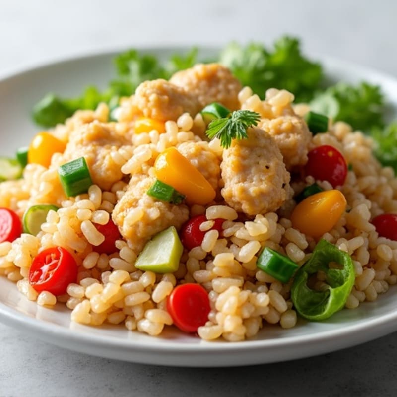 Healthy Chicken Fried Rice with Fresh Vegetables