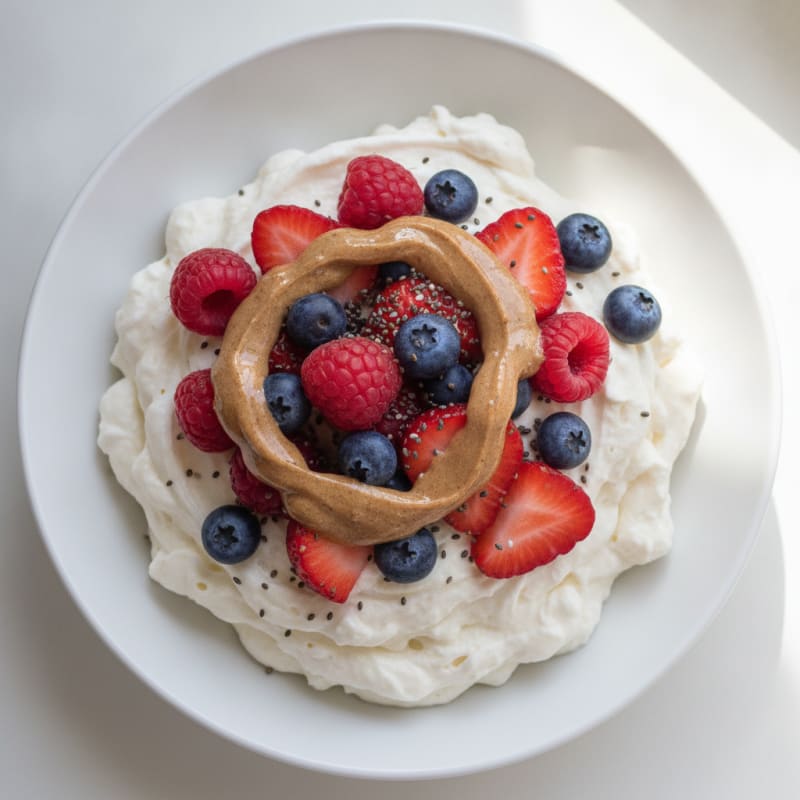 Greek Yogurt Protein Mousse with Mixed Berries