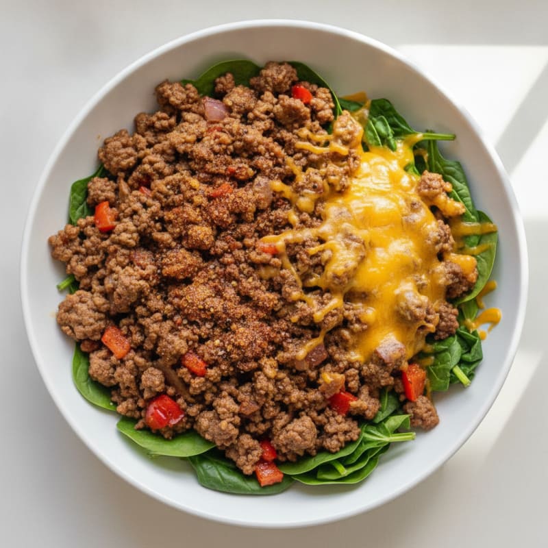 Taco Beef & Spinach Power Bowl
