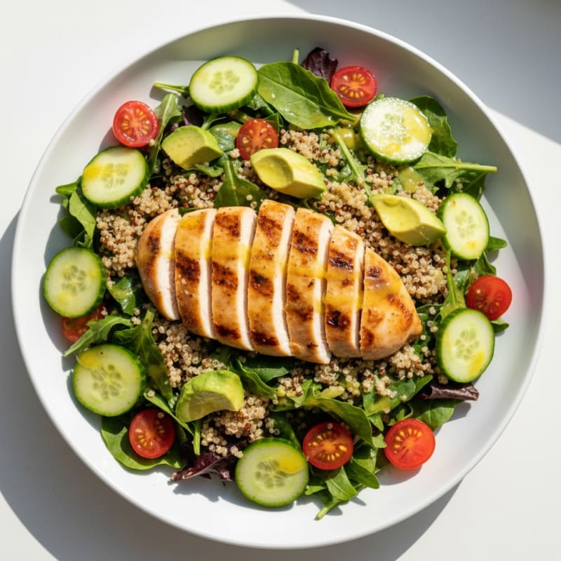 Grilled Chicken and Quinoa Salad with Lemon Vinaigrette