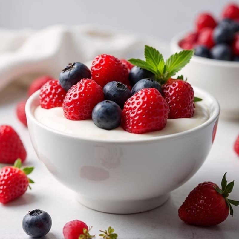 Silky Protein Yogurt Bowl with Mixed Berries
