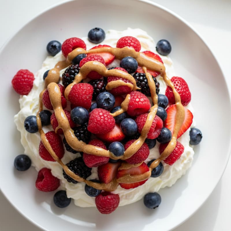 Greek Yogurt Protein Mousse with Mixed Berries