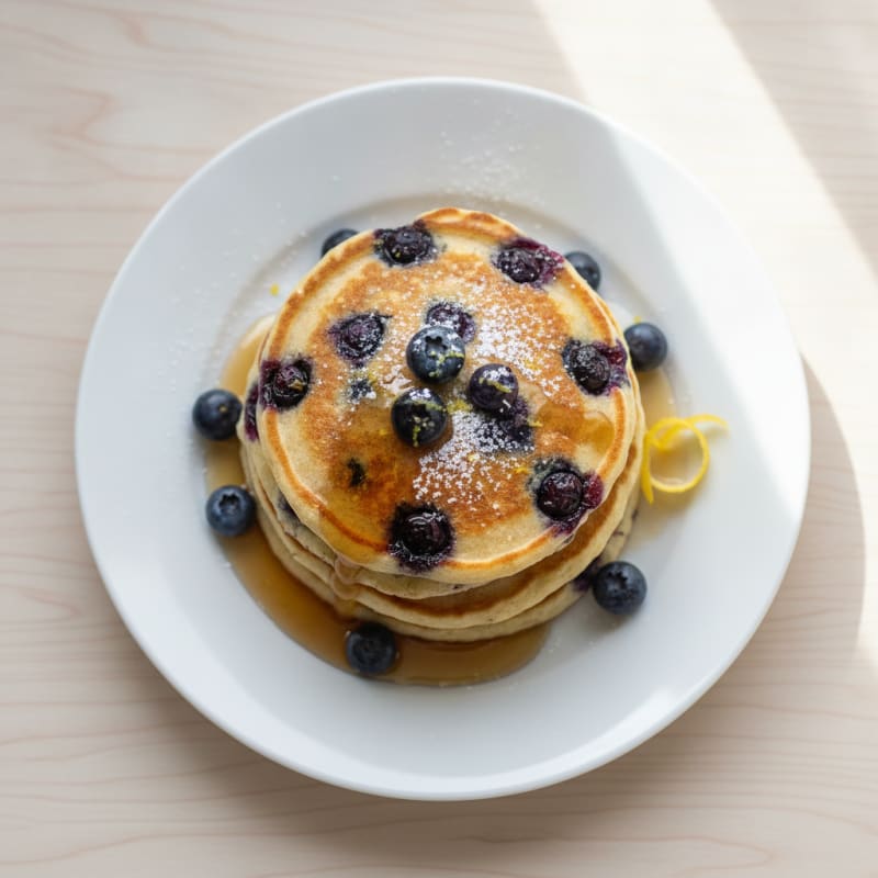 Blueberry Ricotta Pancakes with Lemon Zest