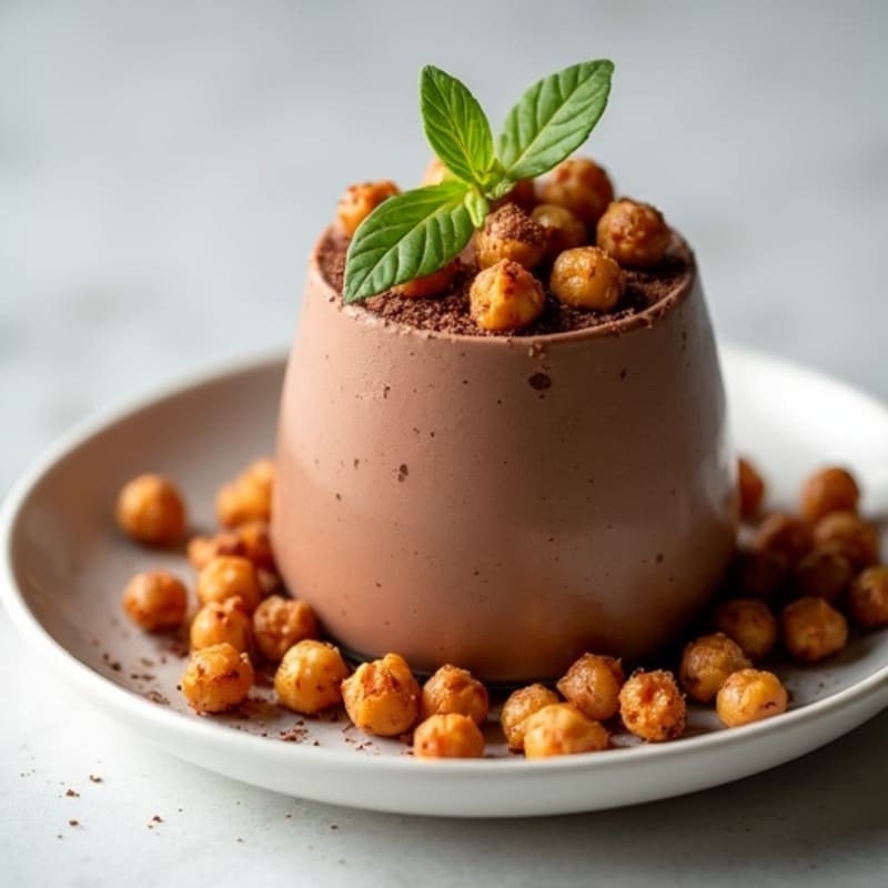 Silky Chocolate Protein Mousse with Crispy Chickpeas