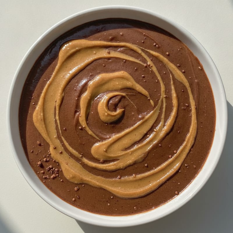 Silky Chocolate Protein Pudding with Peanut Butter Swirl