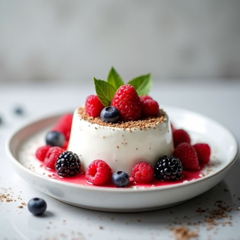 Greek Yogurt Protein Mousse with Mixed Berries