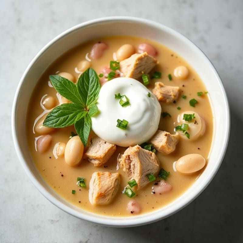 Healthy Creamy White Chicken Chili