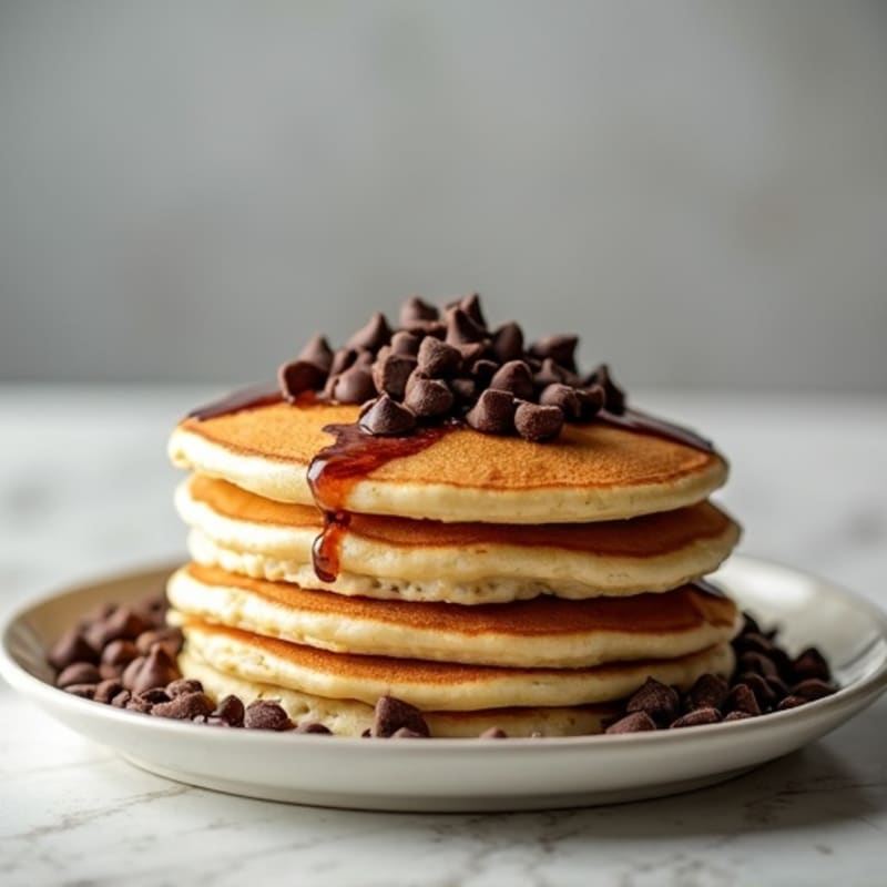 Fluffy Protein Chocolate Chip Pancakes