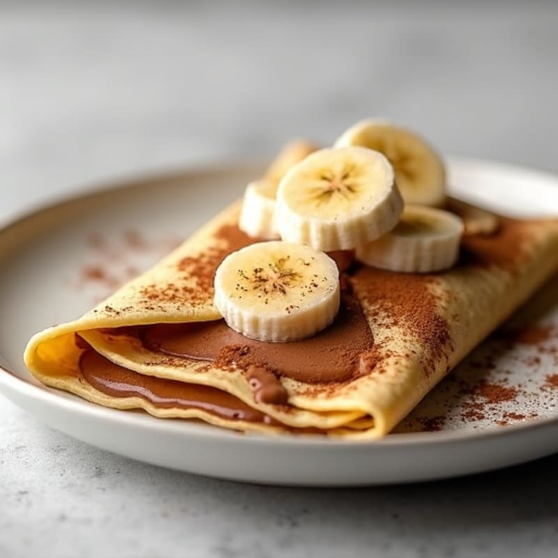 Protein Crepes with Fresh Banana and Creamy Chocolate-Hazelnut Filling
