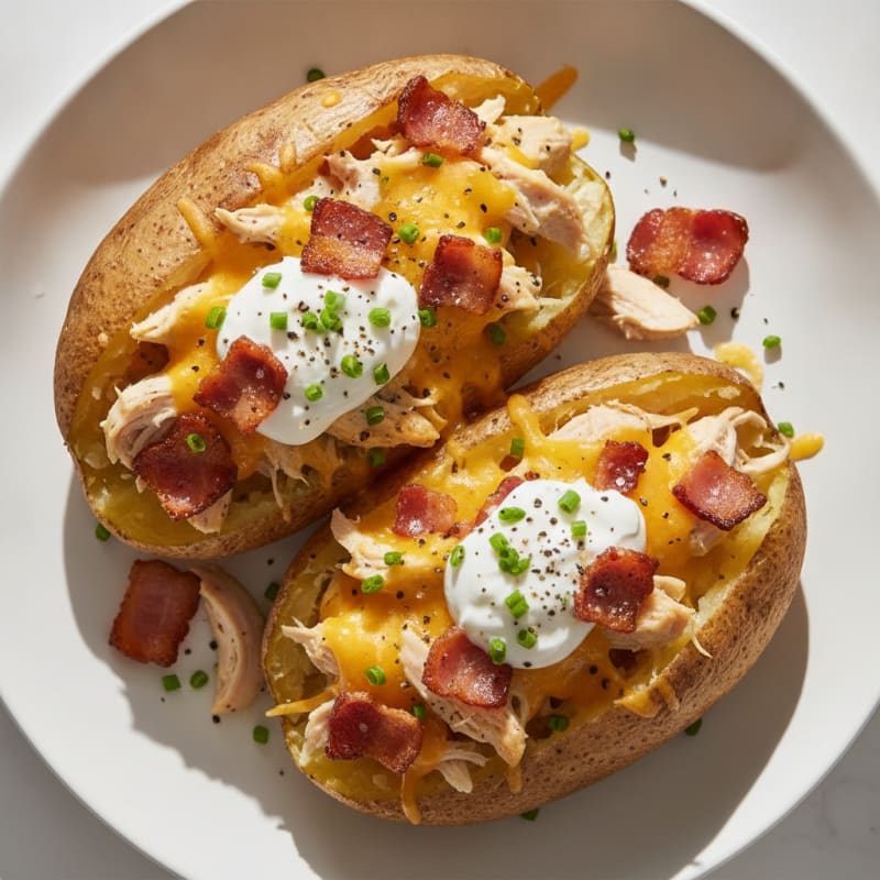 Bacon-Cheddar Stuffed Baked Potatoes