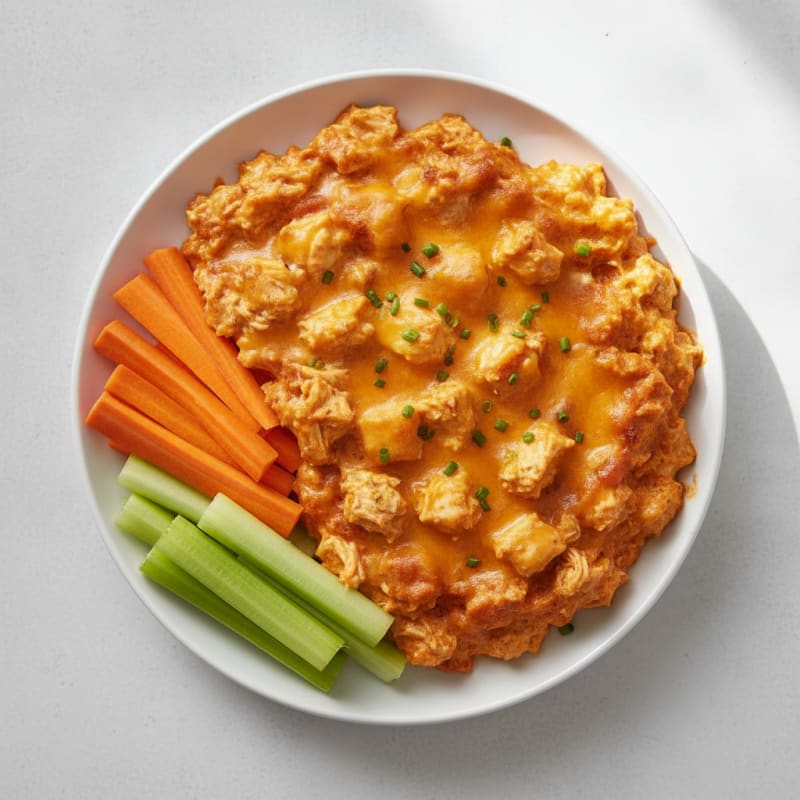 Creamy Buffalo Chicken Dip with Crisp Veggies
