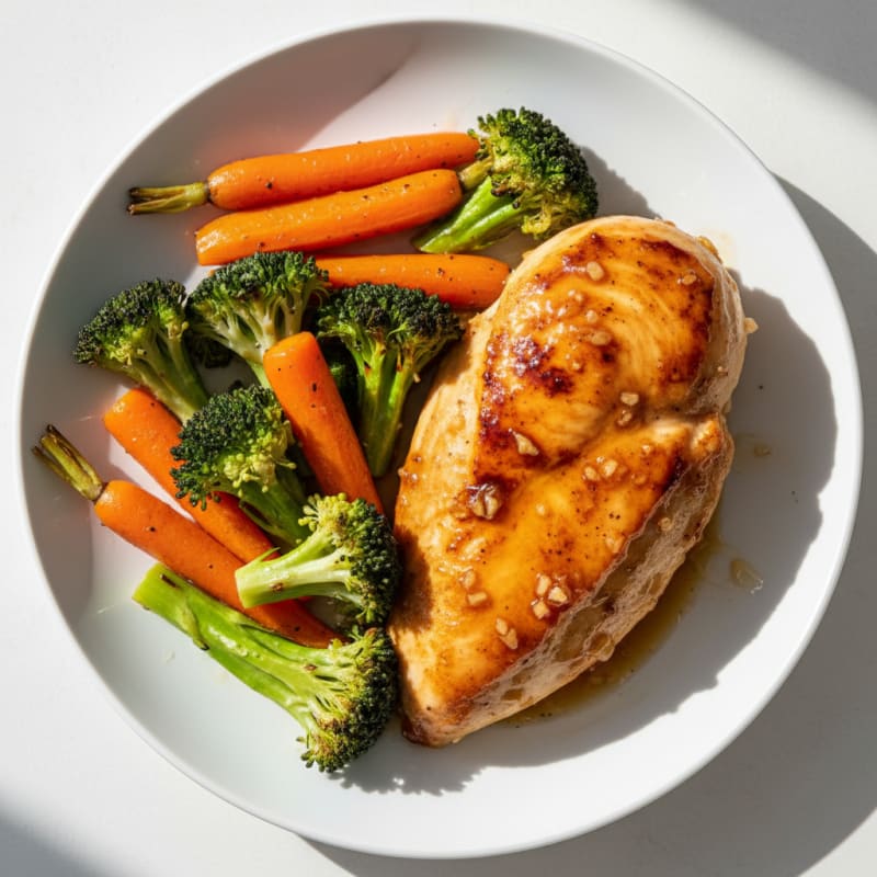 Crispy Honey-Glazed Chicken with Roasted Vegetables