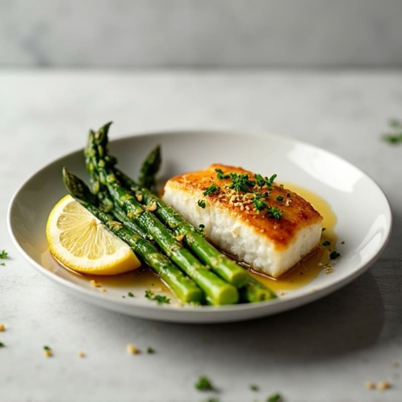 Seared Cod with Roasted Asparagus