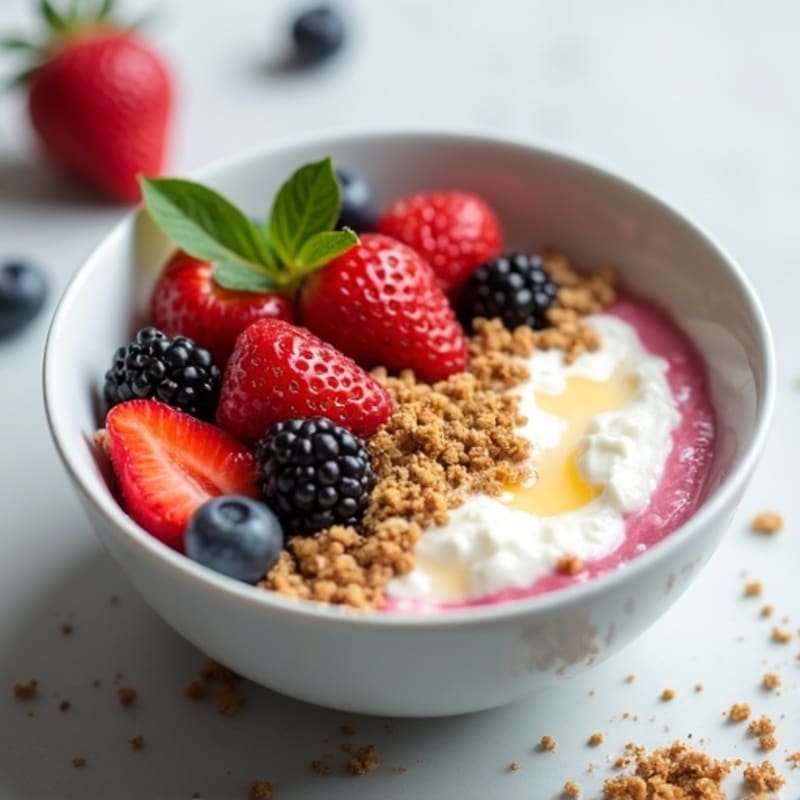 High-Protein Creamy Berry Cheesecake Bowl