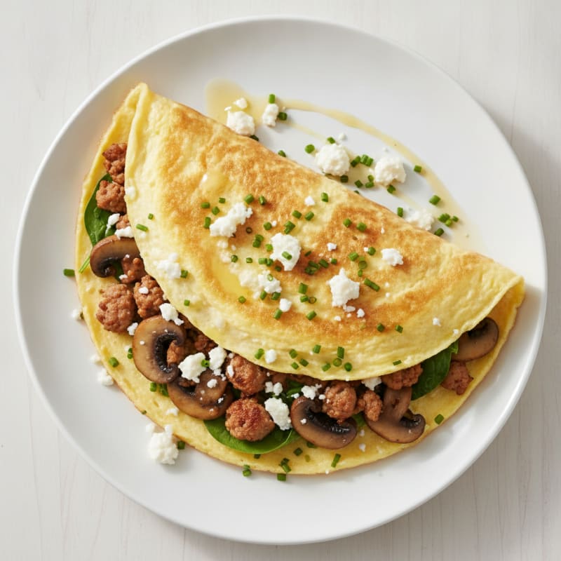 Fluffy Mushroom and Egg White Omelette