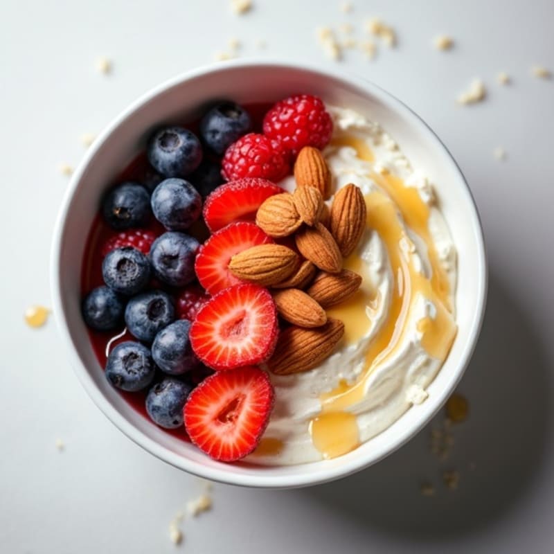 Cottage Cheese Berry Bowl with Almonds