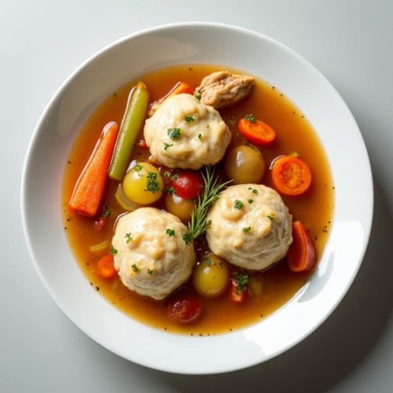 Healthy Chicken and Vegetable Stew with Fluffy Herb Dumplings