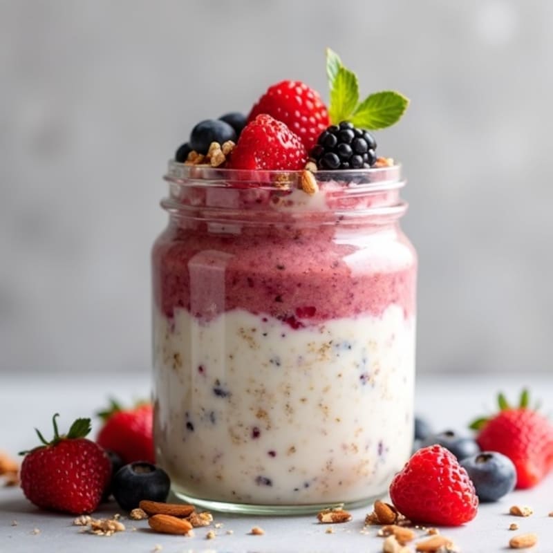 Creamy Overnight Oats with Berries and Nuts