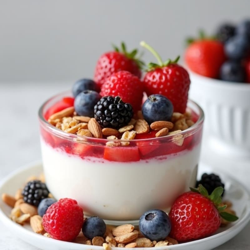 Greek Yogurt Protein Parfait with Mixed Berries