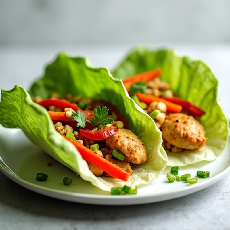 Crispy Peanut Chicken Lettuce Wraps
