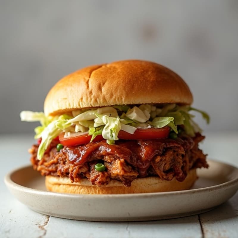 Tender Slow-Cooked BBQ Pulled Pork Sandwich