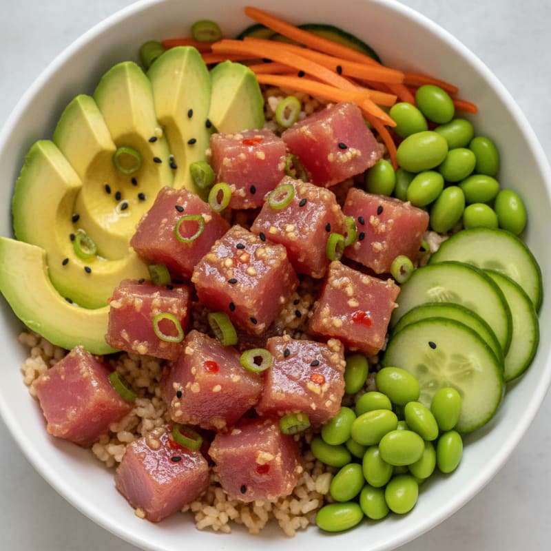 Ahi Tuna Hawaiian Poke Bowl