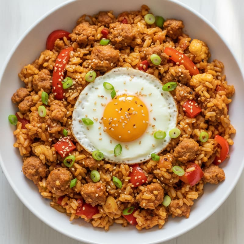 Gochujang Sausage Fried Rice Bowl