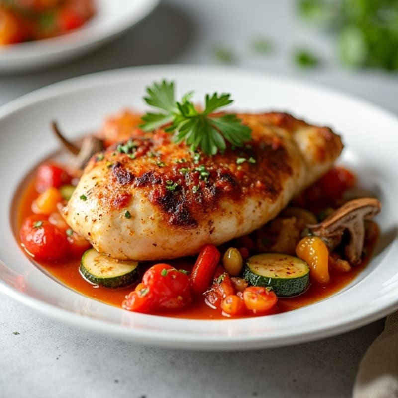 Herb-Roasted Chicken Cacciatore with Garden Vegetables