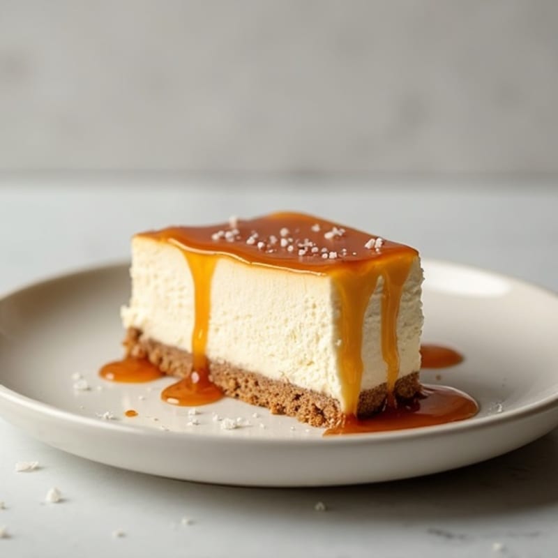 High-Protein No-Bake Salted Caramel Cheesecake