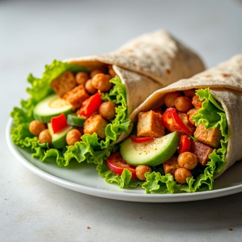 Crispy Chickpea and Fresh Veggie Wraps