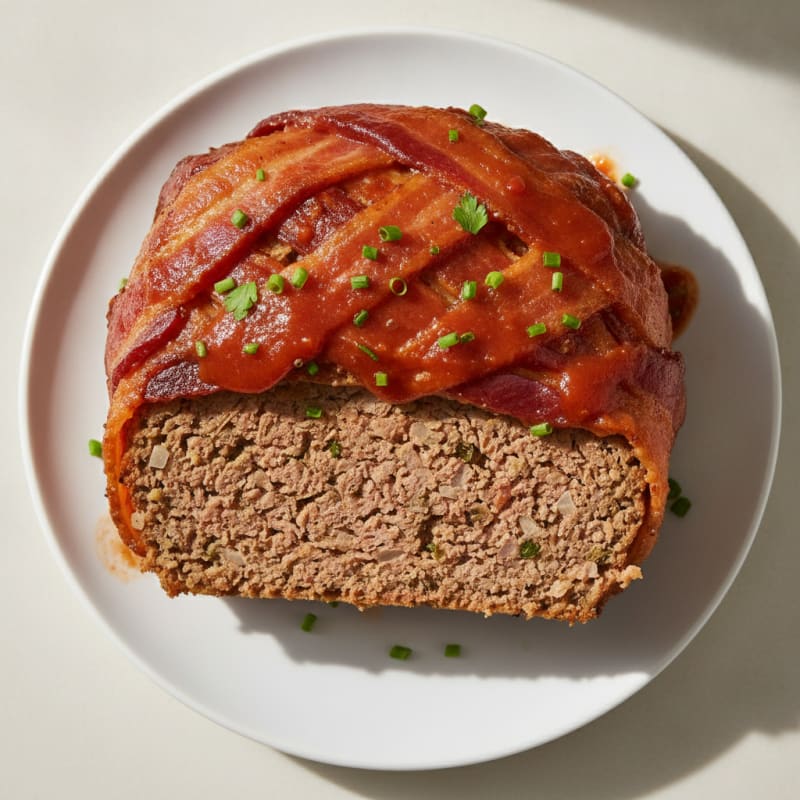 Bacon-Wrapped Meatloaf with Tangy Glaze