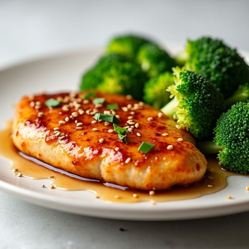 Honey-Ginger Glazed Chicken with Sesame Broccoli